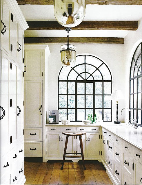 black and white kitchen